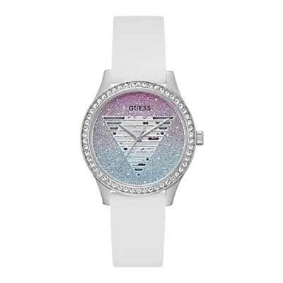 Image of Guess LADY IDOL Watch, Women&#039;s, Size: One Size, White