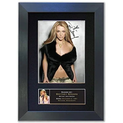 Image of BRITNEY SPEARS Signed Reproduction Autograph Mounted Photo Print A4#238
