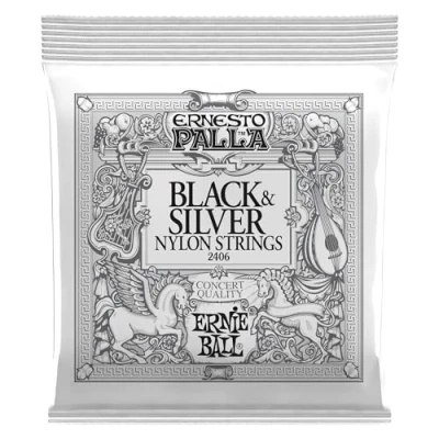 Image of Ernie Ball Ernesto Palla Black and Silver Nylon Classical Guitar Strings