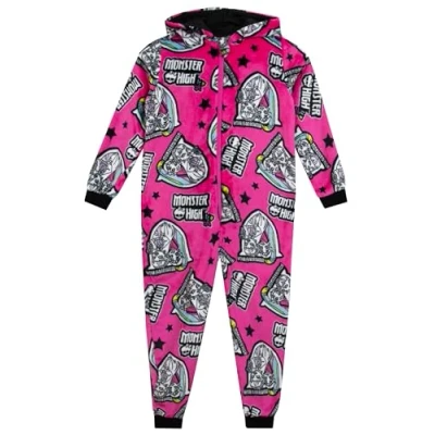 Image of Monster High Girls Onesie Fleece For Pink 8 9 Years