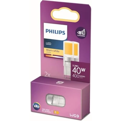 Image of Philips LED G9 Lamp, 40 W, Capsule Warm White, Pack of 2