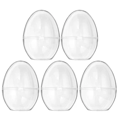 Image of Ideen mit Herz Fillable eggs for standing, plastic eggs, transparent, Easter separable, 12 cm x 9 cm, pack of 5