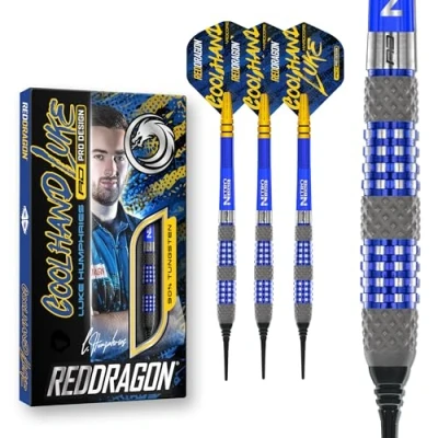 Image of RED DRAGON Luke Humphries TX2 Atomised 18 Gram Softip Premium Tungsten Darts Set with Flights and Stems