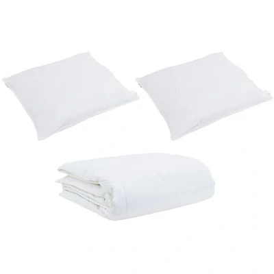 Image of Vidaxl Summer Duvet with Pillow 3 pcs White 240 x 200 cm Down