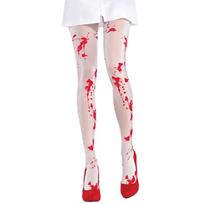 Image of amscan 845196 55 Halloween Bloody Adult Tights, 1 Pc