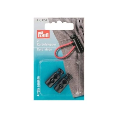Image of Prym 416651 Cord Stops 2 holes plastic black, Polyester, schwarz, Stück