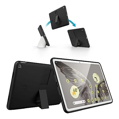 Image of Speck Google Pixel Tablet 2023 Case and Stand Full Back, Thin, Scratch Resistant, Drop Protection &amp; Adjustable Kickstand Works with Charging Speaker Dock Black White StandyShell
