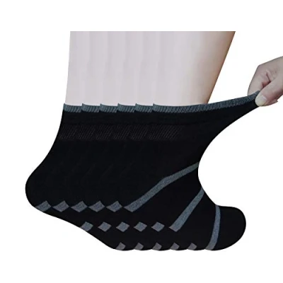 Image of Yomandamor Mens Bamboo Seamless Diabetic Socks Soft Top Ankle Socks,6 Pairs Size 6 11 UK