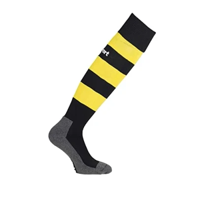 Image of Uhlsport Team Pro Essential Stripe Socks Men&#039;s black/lime yellow, 37 40