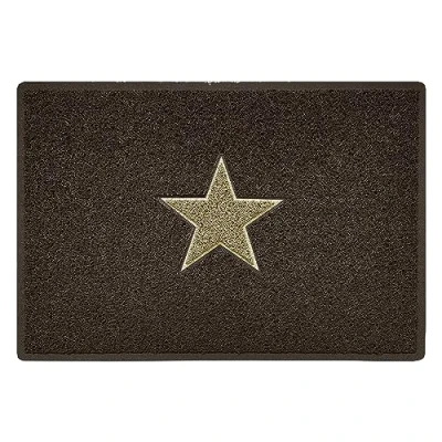 Image of Nicoman STAR Door Mat｜Entrance Barrier Dirt Trapper Floor Mat｜Patio Garden Conservatory Doormat｜Indoor Outdoor Matt｜Brown with Beige Star,Large 90x60cm/3x2ft