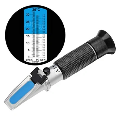 Image of HHTEC Refractometer 0 32 Brix 1.130 SG Sugar Content Measuring Device for Beer Condiment Grape wort