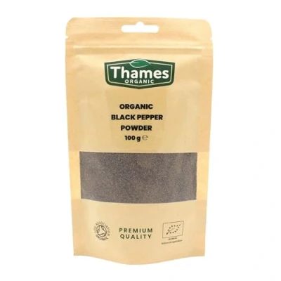 Image of Organic Black Pepper Powder 100g Strong Flavour, Non GMO, No Additives or Preservatives Perfect for Seasoning and Cooking Thames