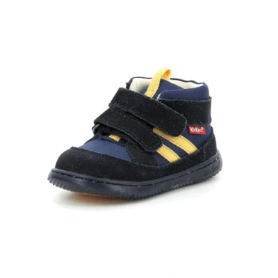 Image of Kickers Kickbubblokro Baby shoes for kids, Size: 3K, Bleu/orange Leather and textile