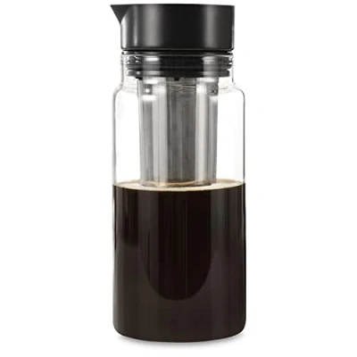 Image of Hama Xavax Cold Brew Coffee Maker 1 Litre Pot/Teapot with Removable Strainer Insert Glass Jug for 1000 ml Transparent/Black