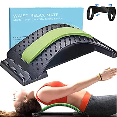Image of Back Stretcher, Lumbar Support, Massager, Orthopedic Stretcher for Relaxation and Lower Pain Relief,Sciatica, 3 Levels Adjustable Support Posture Corrector