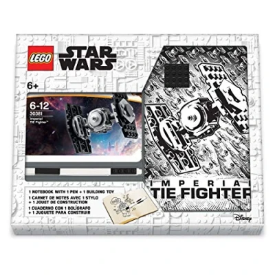 Image of IQ LEGO Star Wars Tie Fighter Creativity Set with FSC Certified Journal, Building Toy, and Black Gel Pen, 52510