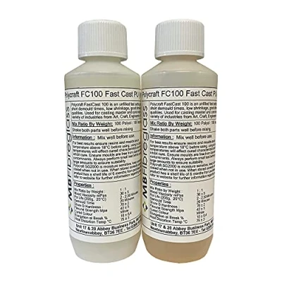 Image of Polycraft FC100 (White) Fast Cast Paintable Polyurethane Liquid Plastic Casting Resin System 500g Kit