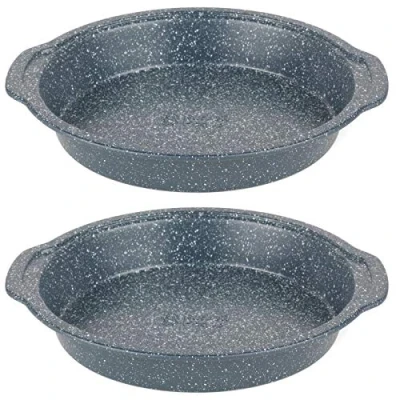 Image of Russell Hobbs COMBO 5442 26cm Cake Tin Set of 2 Non Stick Round Baking Pan, Cheesecake with Carry Handles, Carbon Steel Bakeware, PFOA Free, Oven Safe up to 220C, Easy Clean, Twin Pack