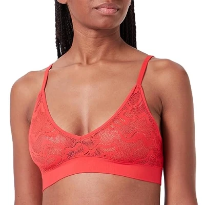 Image of Sloggi Women&#039;s GO Allround Lace Bralette Bustier, Campari, One