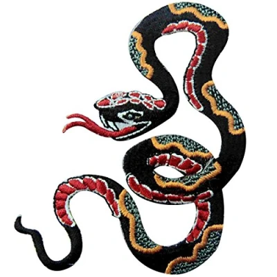 Image of Pattern Snake Embroidered Badge Iron On Sew Patch