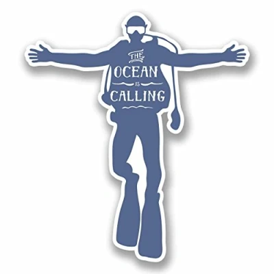 Image of 2 x 10cm Scuba Diver Vinyl Decal Sticker Laptop Diving Fun Club Padi Dive #9667 (9cm Wide Tall)