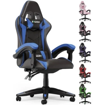 Image of bigzzia Gaming Chair Office Desk Swivel Heavy Duty Ergonomic Design with Cushion and Reclining Back Support