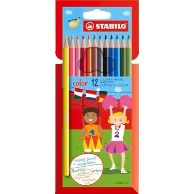 Image of Colouring Pencil STABILO color Pack of 12 Assorted Colours including 2 Neon