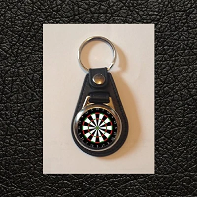Image of Darts/Dartboard Faux Leather Keyring