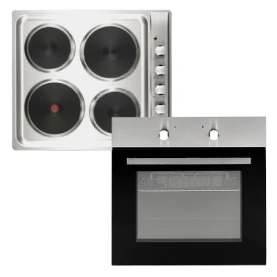 Image of Cookology Oven &amp; Hob Bundle 60cm Built In Electric Static with Solid Plate