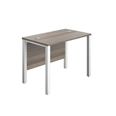Image of Goal Post Rectangular Desk 1000X600 Grey Oak White