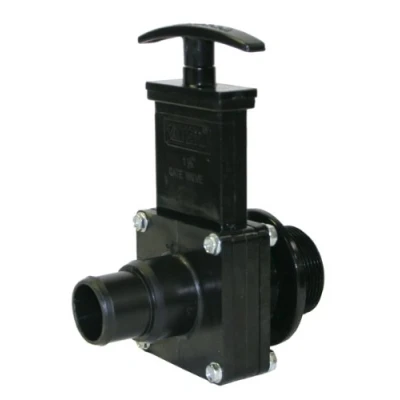 Image of Valterra 7134 ABS Gate Valve, Black, 1 1/2&quot; Stepdown Pool Hose x MPT