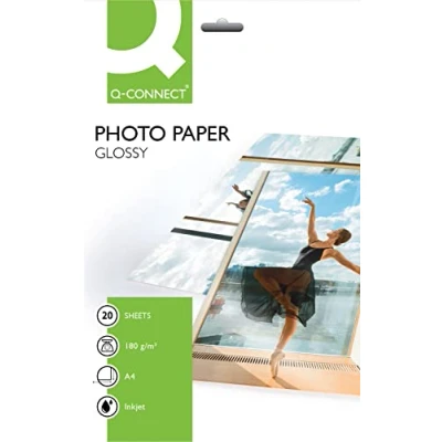 Image of Q Connect A4 Gloss Photo Paper 180gsm (Pack of 20)