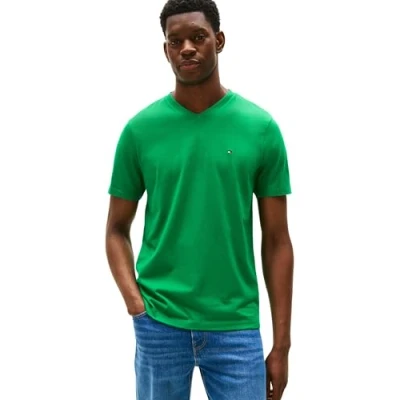 Image of Tommy Hilfiger Essential V NECK Basic Tshirt, Men&#039;s, Size: XXL, Olympic green