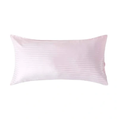 Image of HOMESCAPES Pink Pure Egyptian Cotton King Size Pillowcase 330 TC 500 Thread Count Percale Equivalent Satin Stripe Housewife Pillow Case