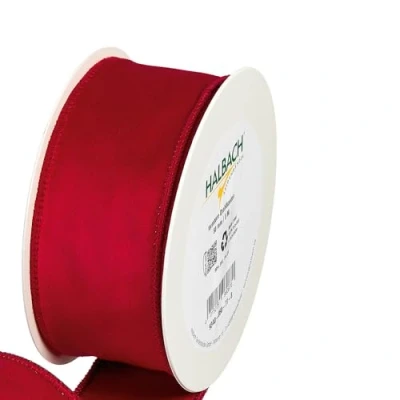 Image of FloristryWarehouse Bright Red Christmas Velvet Fabric Ribbon 50mm (2&quot;) Wide on 8m roll Wired Edge