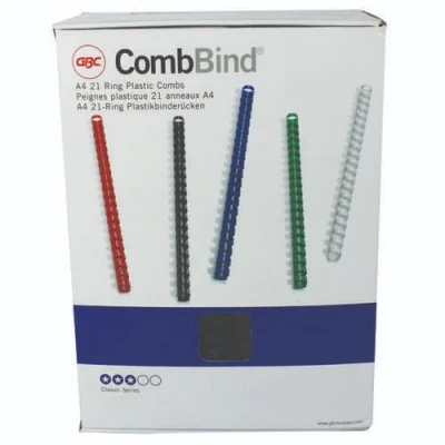 Image of GBC CombsBind A4 25mm Binding Combs Black (Pack of 50) +Finchley Pen Free