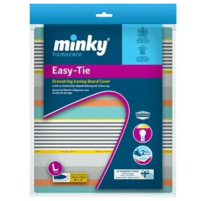 Image of Minky PP22402500 Easy tie Drawstring Ironing Board Cover, Assorted, 122 x 38 cm