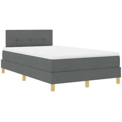 Image of vidaXL Box Spring Bed with Mattress Dark Grey 120x190 cm Fabric