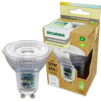 Image of SYLVANIA Platinum Dimmable RefLED Retro GU10 Ultra Efficient Neutral White 2.2W B Class LED Bulb 3 Pack