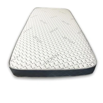 Image of Zebra Quilted Spring Mattress Caravan Size Memory Foam &amp; Open Coil Spring, Soft Fabric, Black Tencel Theme, Medium Firmness of L182 x W 60 D18 cm