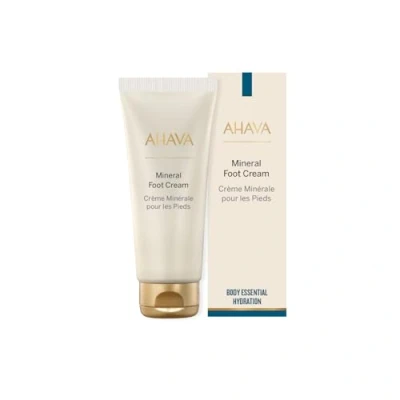 Image of AHAVA Dead Sea Water Mineral Foot Cream Nourishes &amp; Hydrates Dry Soles, Prevents Cracks Irritations, with Witch Hazel Leaf, Osmoter blend, Jojoba, Avocado, Sweet Almond Wheat Germ Oil, 3.4 fl.oz