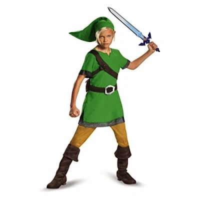 Image of DISGUISE DISK85718L Classic Nintendo Link Costume, Kids, Green, Small