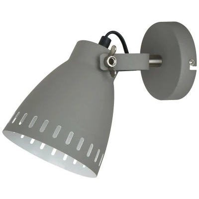 Image of Italux Lighting Industrial and Retro Wall Lamp Satin Grey 1 Light with Shade, E27