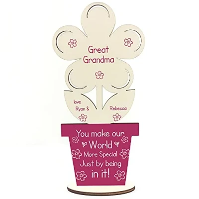 Image of RED OCEAN Personalised Gift For Great Grandma Birthday Mothers Day Flower Grandparent