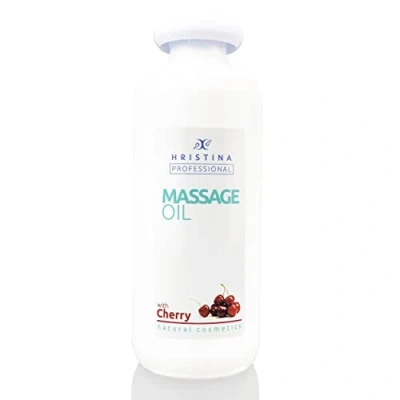 Image of Massage Oil with Cherry Scent for Relaxing, Body Massage, Skin Care Infused Grape Seed, Sesame and Almond Sensual Lotion moisturising Therapy, 500ml