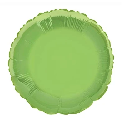 Image of Unique Party 53377 18&quot; Foil Round Lime Green Helium Balloon