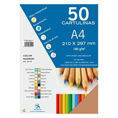 Image of Dohe Pack of 50 Pieces Card, A4 Brown