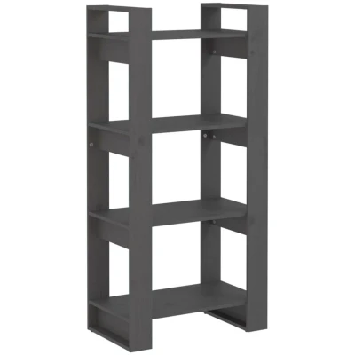 Image of vidaXL Book Cabinet/Room Divider Grey 60x35x125 cm Solid Wood