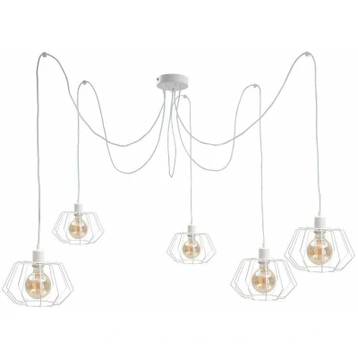 Image of Luna Cluster Pendant Ceiling Light White, 5x E27
