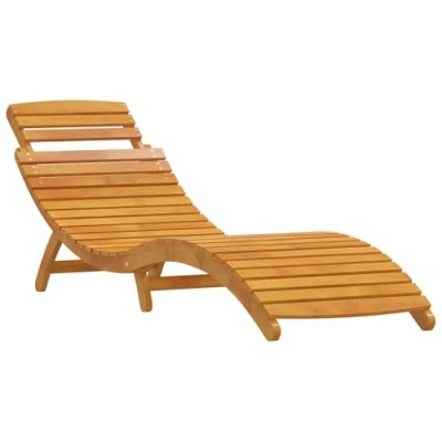 Image of vidaXL 3 Piece Sun Lounger with Side Table Solid Acacia Wood